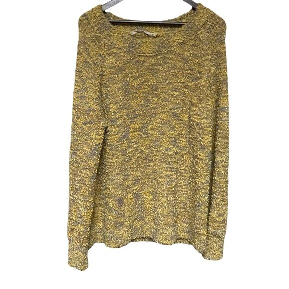 Soft Surroundings Yellow Grey Marled Sweater Pop Over Women's Size Large - Picture 1 of 6